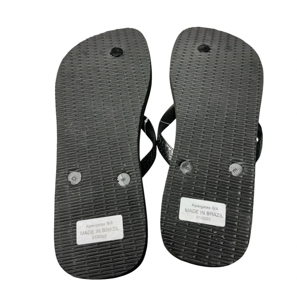 Havaianas Hype Flip Flops Skateboard Black White Men's Size 11/12 w/ Tags
